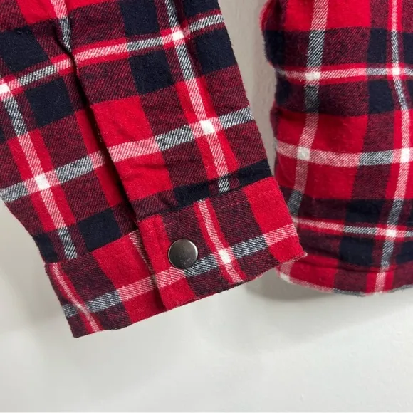 Lucky Brand Faux Shearling Lined Plaid Shirt Jacket