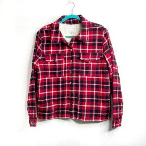 Lucky Brand Faux Shearling Lined Plaid Shirt Jacket