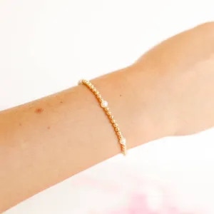 Madi Beaded Bracelet in Gold: Standard 6.75 inch