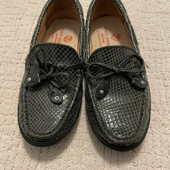 Marc Joseph New York Cypress Hill Kids unisex Leather Loafer in Black Snake sz 1