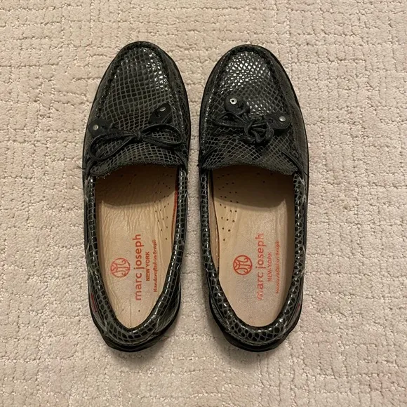 Marc Joseph New York Cypress Hill Kids unisex Leather Loafer in Black Snake sz 1