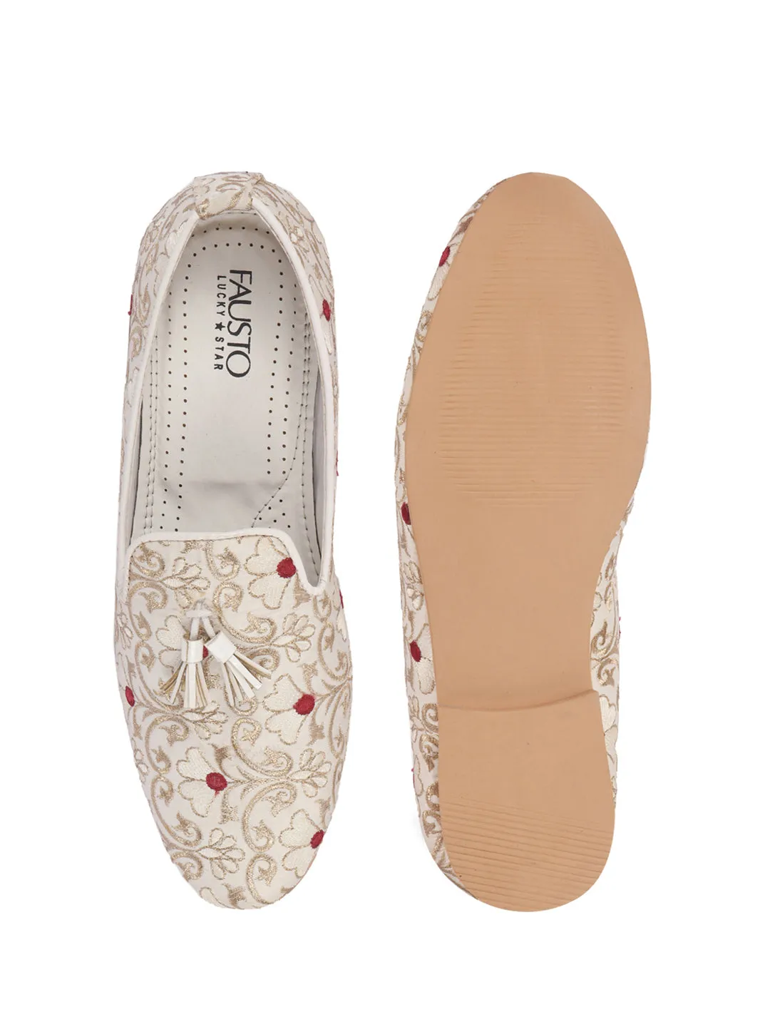 Men Multi Silk Zardosi Embroidered Tassel Traditional Jutti and Mojaris|Sherwani Kurta Loafers|Wedding Slip-On Party Ethnic Shoes