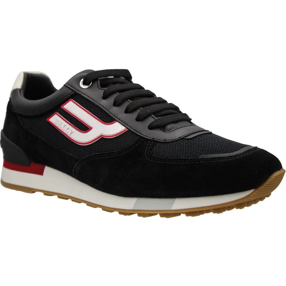Men's GISMO Plain Calf Leather Sneaker, Black/White