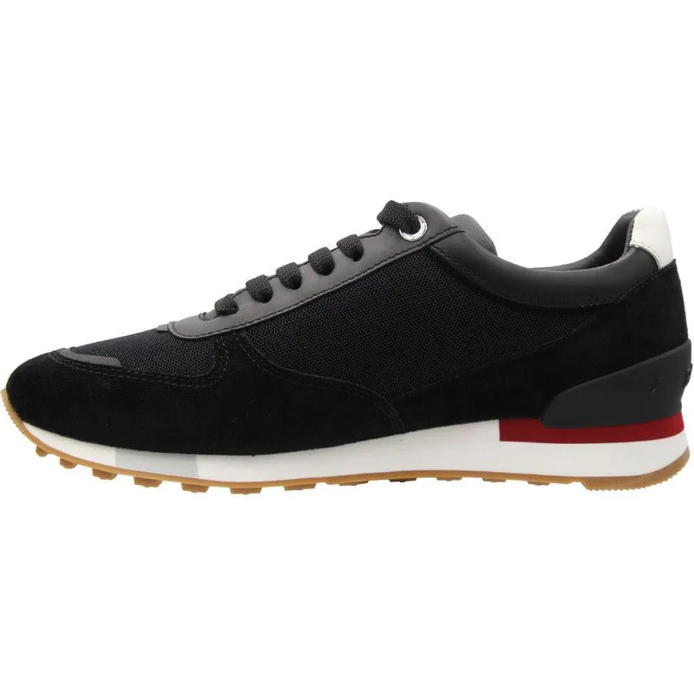 Men's GISMO Plain Calf Leather Sneaker, Black/White