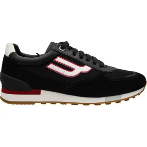 Men's GISMO Plain Calf Leather Sneaker, Black/White