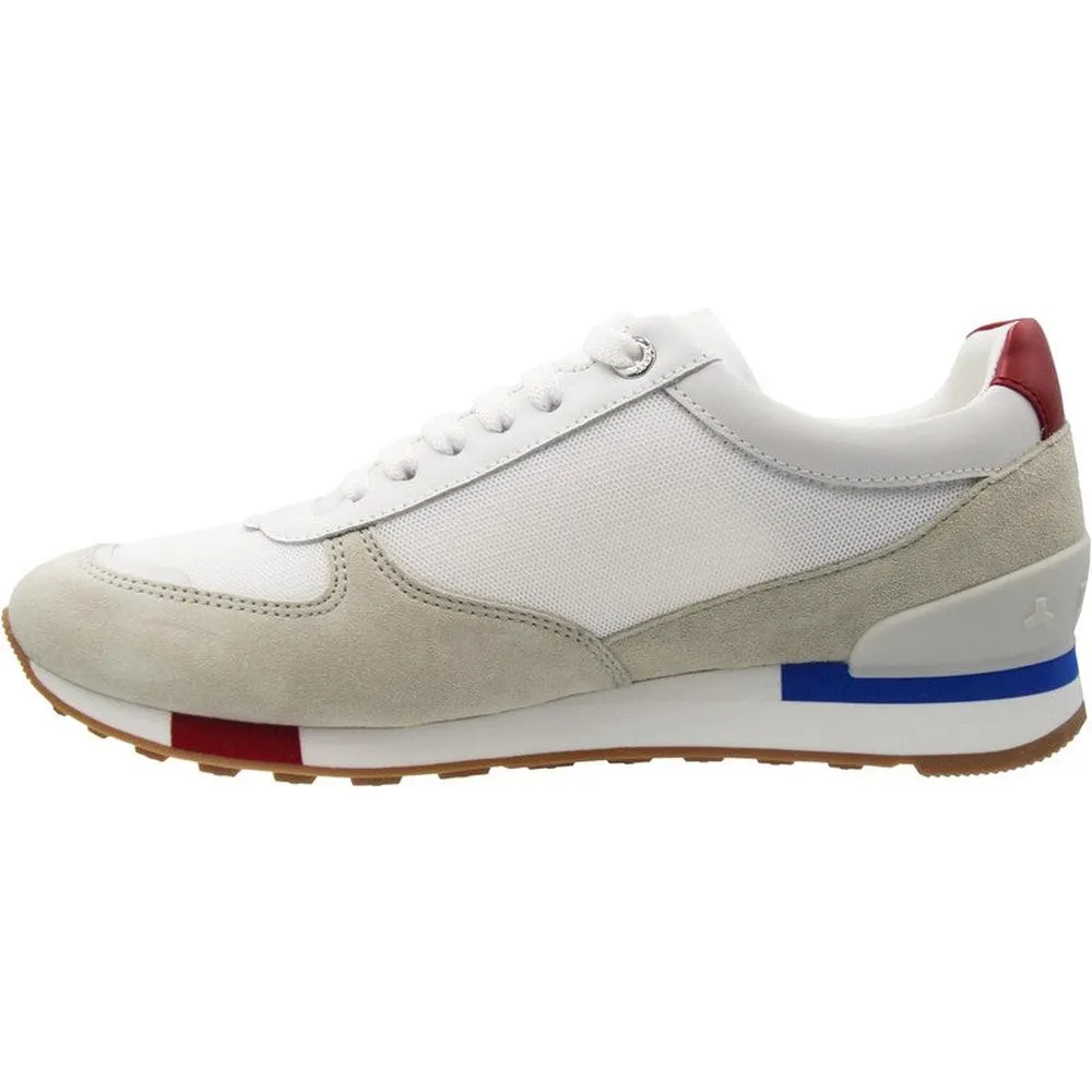 Men's GISMO Plain Calf Leather Sneaker, White/Lipstick