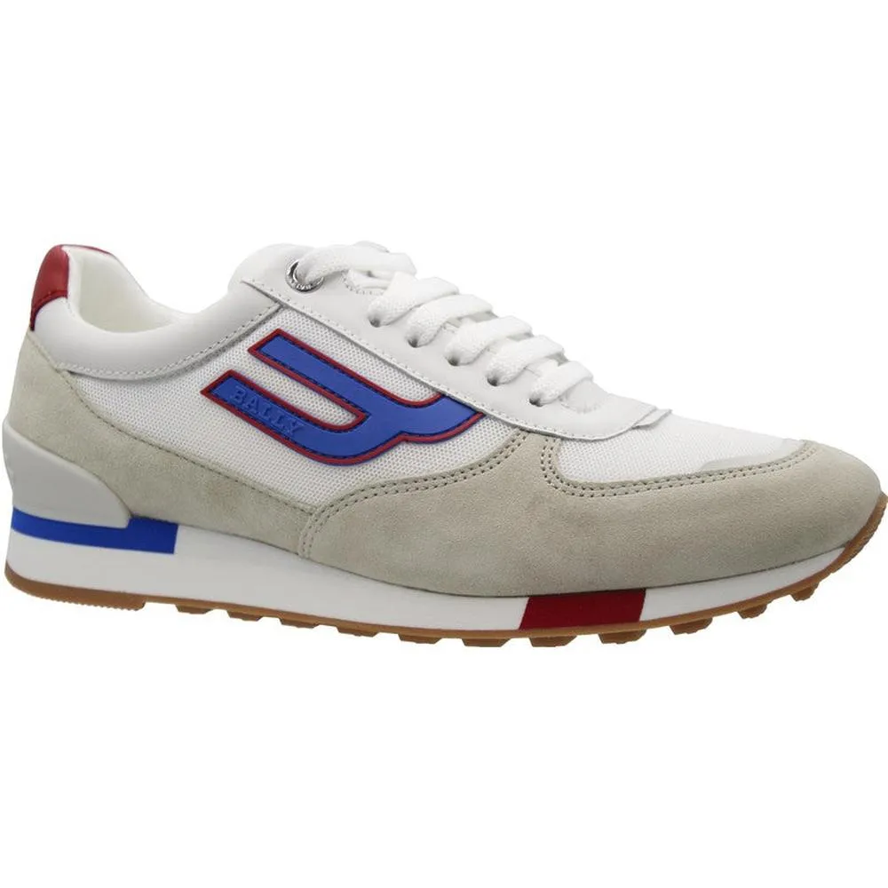 Men's GISMO Plain Calf Leather Sneaker, White/Lipstick