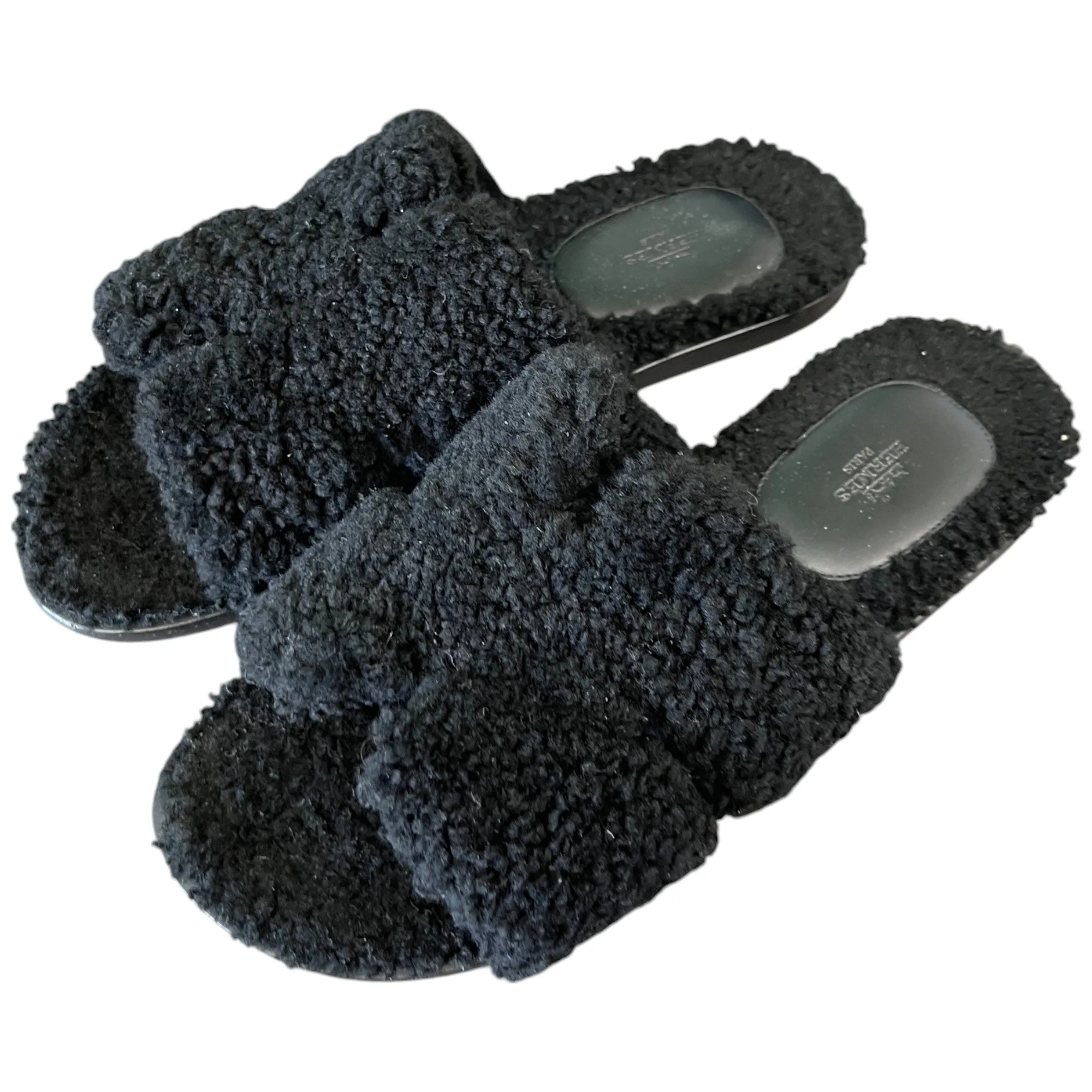 Men's Izmir Shearling Sandals Black Size EU 44 / UK 10