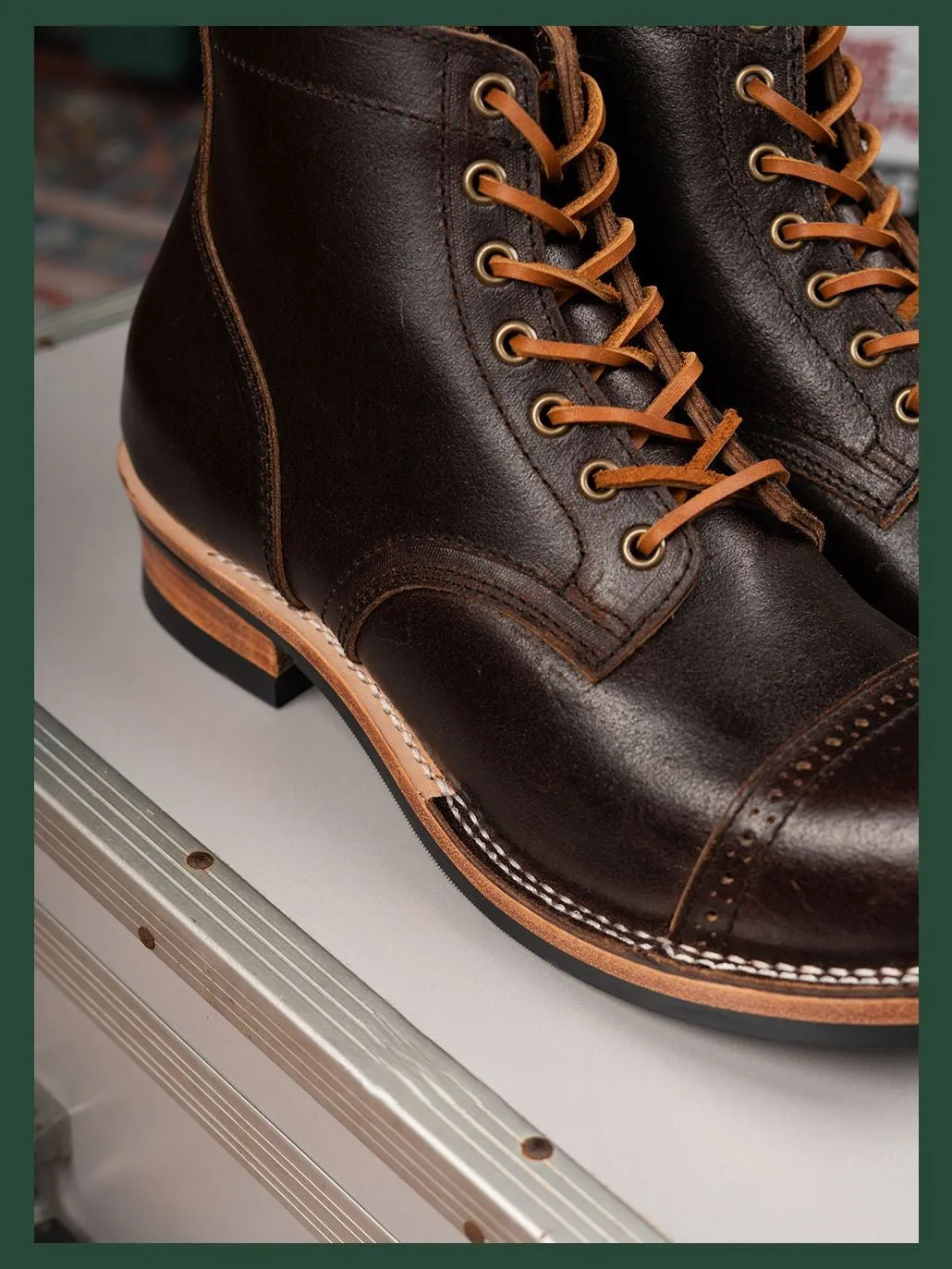 Men's Lumberjack Boots, Waxed Flesh Leather