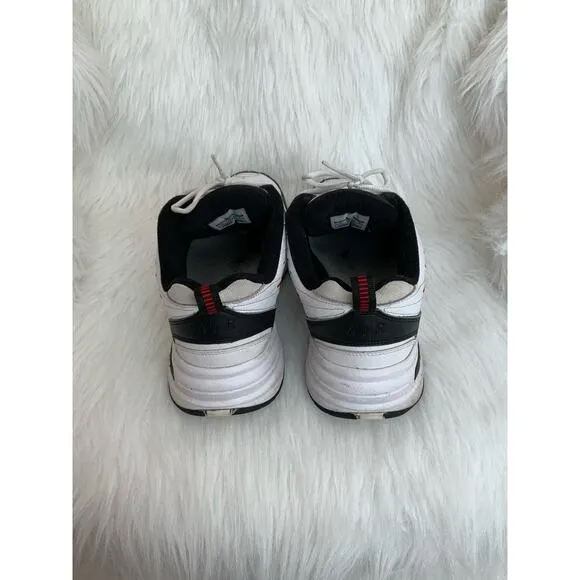 Men's Nike Air Monarch IV Cross Trainer Shoe White Black Red Size 13 415445-101