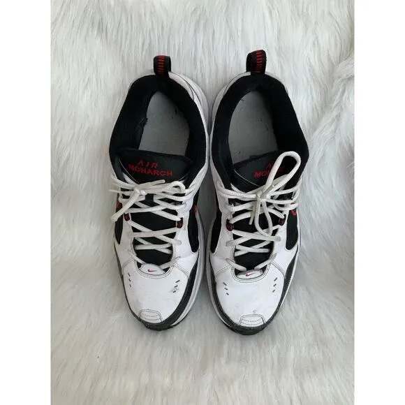 Men's Nike Air Monarch IV Cross Trainer Shoe White Black Red Size 13 415445-101