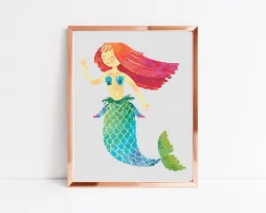 Mermaid Cross Stitch Pattern #1884