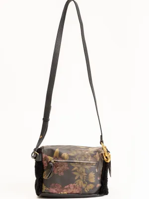 mini windbourne bag - shearling black peony