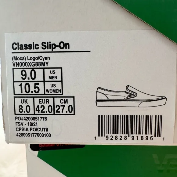 MOCA x Classic Slip-On 'Checkerboard - Cyan' New In Box