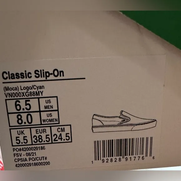 MOCA x Classic Slip-On 'Checkerboard - Cyan' New In Box