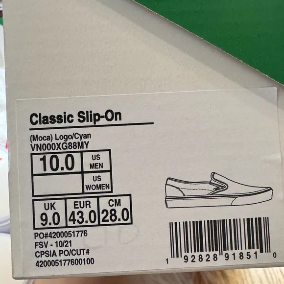 MOCA x Classic Slip-On 'Checkerboard - Cyan' New In Box