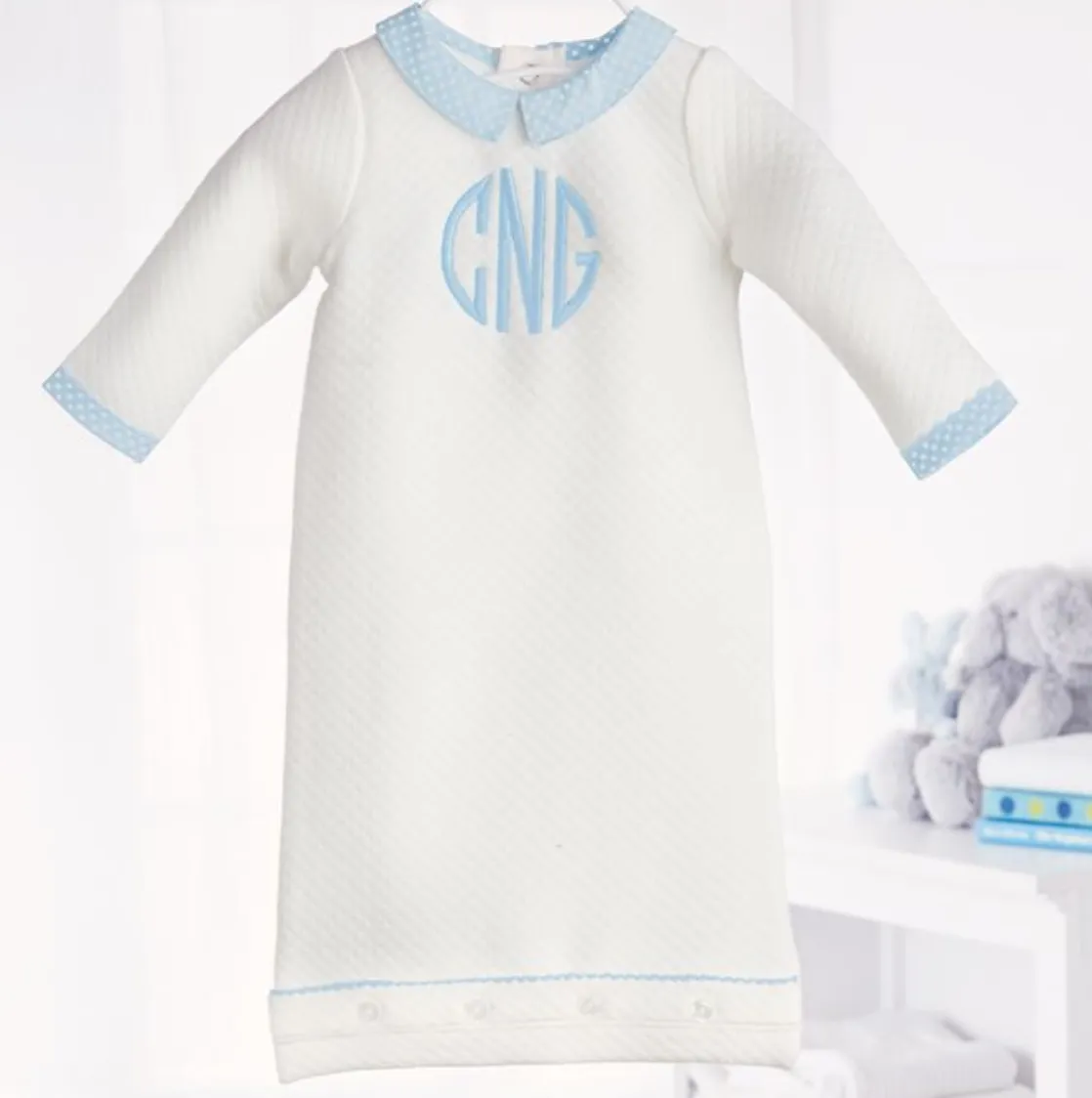 Mud Pie Blue Quilted Gown