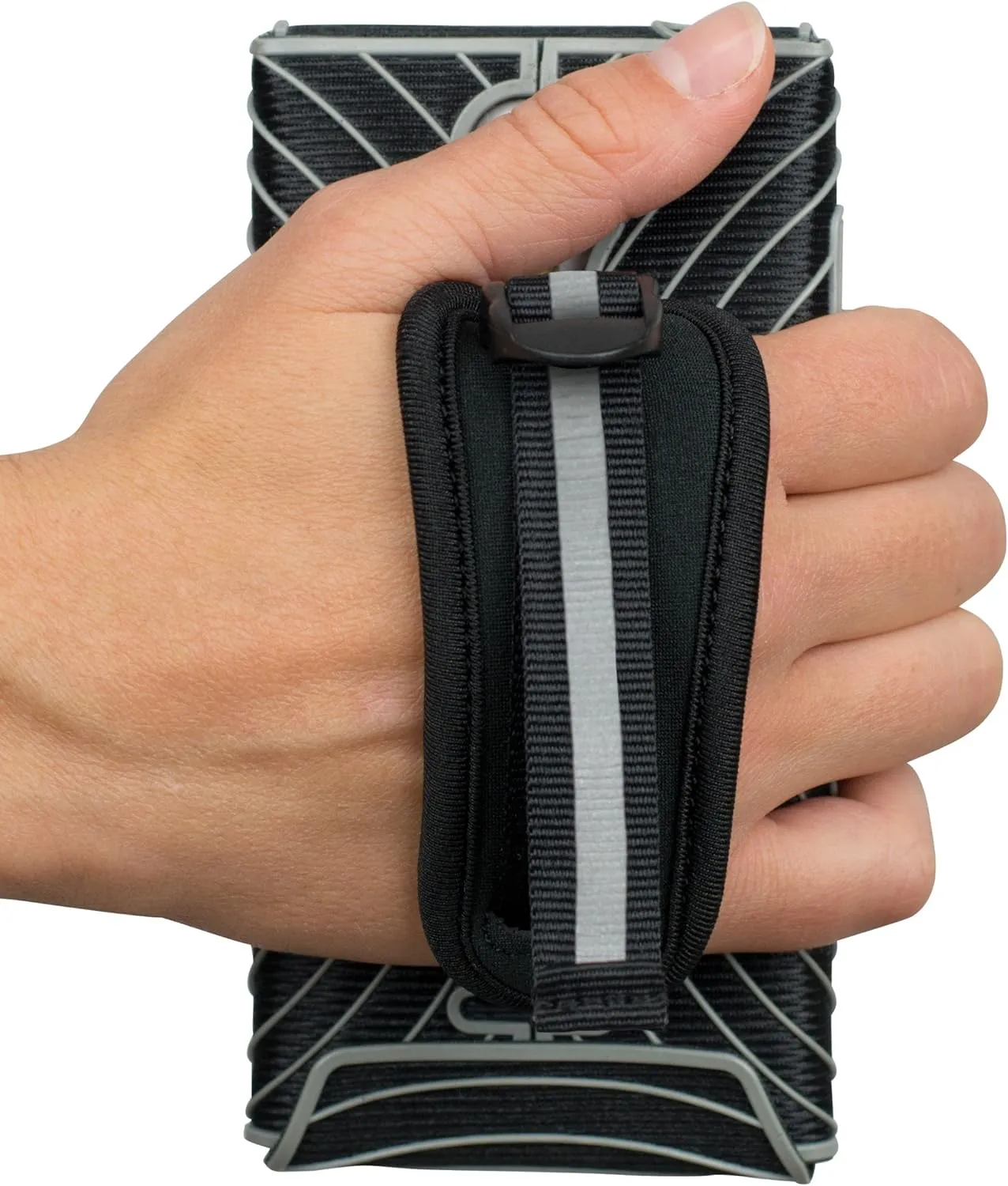 Nathan SonicGrip Hand Strap Phone Holder for Samsung Galaxy 4 - Black/Silver