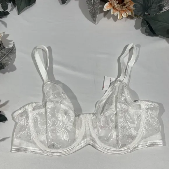 NEW $65 Wacoal‎ [ 38D ] Net Effect Underwire Full Coverage Bra in White