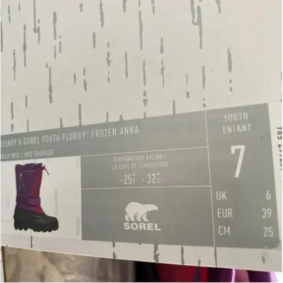 NEW Disney × Sorel Youth Flurry Frozen 2 Anna Winter Boot NIB Youth Wild Iris