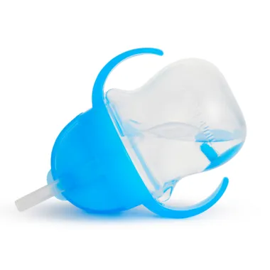 New Munchkin Any Angle Weighted Straw Trainer Cup Blue