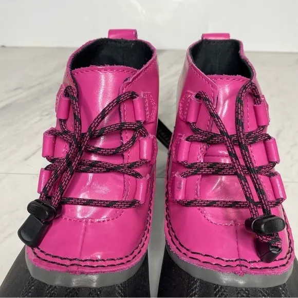 New! Sorel Out And About Kids Pink Black Snow Duck Boot 4