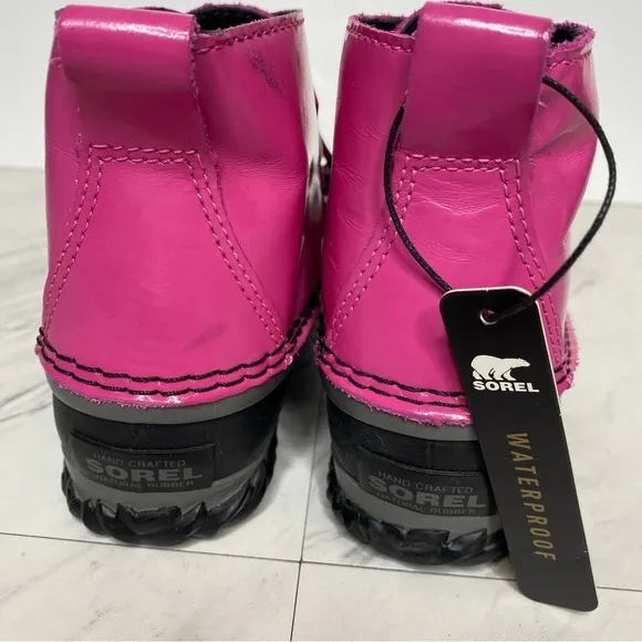 New! Sorel Out And About Kids Pink Black Snow Duck Boot 4