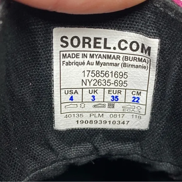 New! Sorel Out And About Kids Pink Black Snow Duck Boot 4