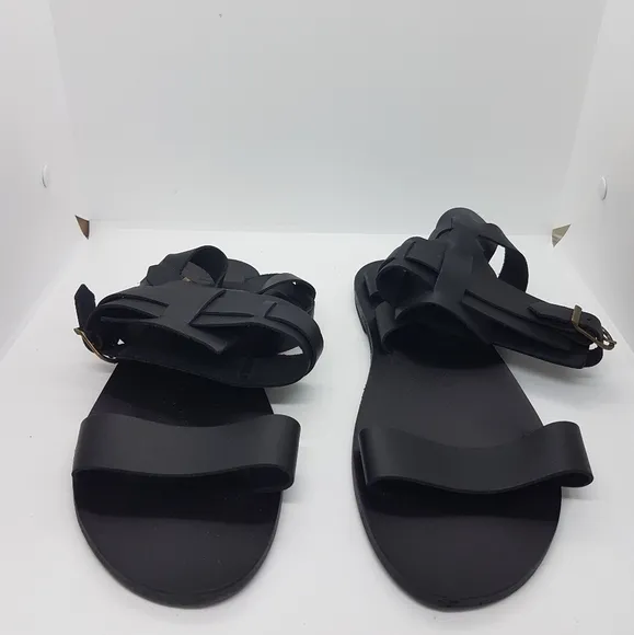 New Sparta Novelty Men's Leather Black Sandals Sz 44