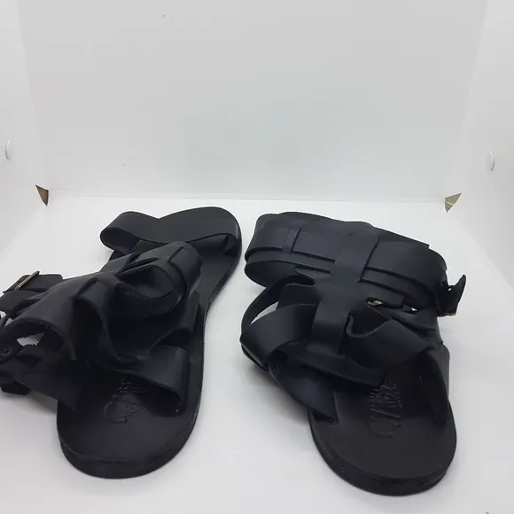 New Sparta Novelty Men's Leather Black Sandals Sz 44