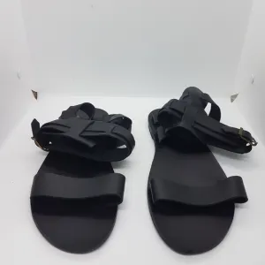 New Sparta Novelty Men's Leather Black Sandals Sz 44
