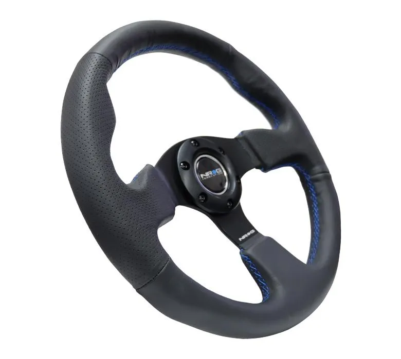 NRG RST-012R-BL 320mm Leather Reinforced Steering Wheel