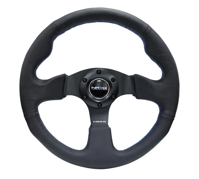NRG RST-012R-BL 320mm Leather Reinforced Steering Wheel