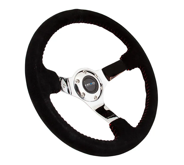 NRG RST-036CH-S 350mm Black Suede Steering Wheel