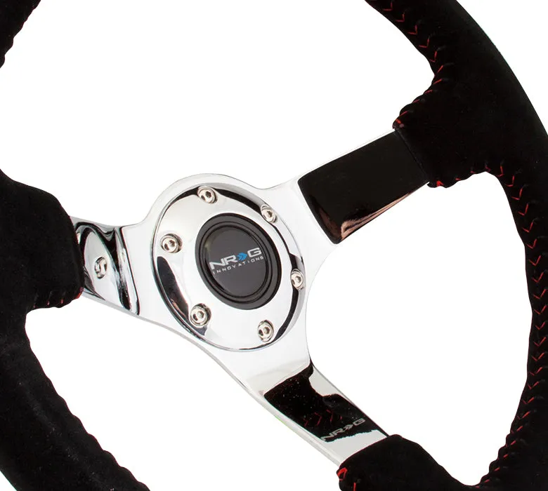 NRG RST-036CH-S 350mm Black Suede Steering Wheel