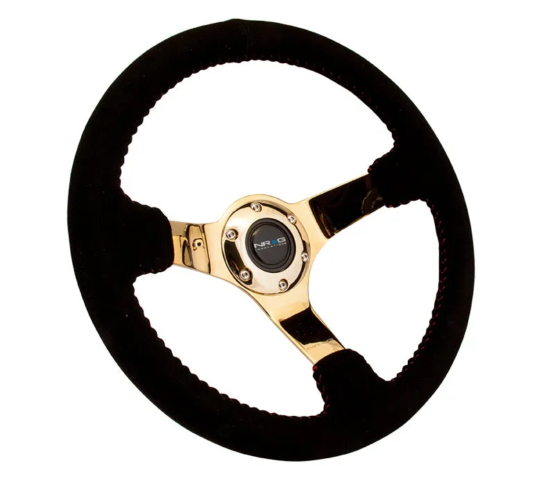 NRG RST-036GD-S 350mm Black Suede Steering Wheel