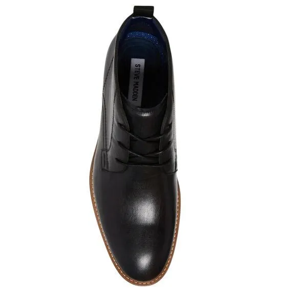 NWOT Steve Madden Men's 8 Chevy Chukka Boot Men Black &amp; Brown Lace Up Dress Boot