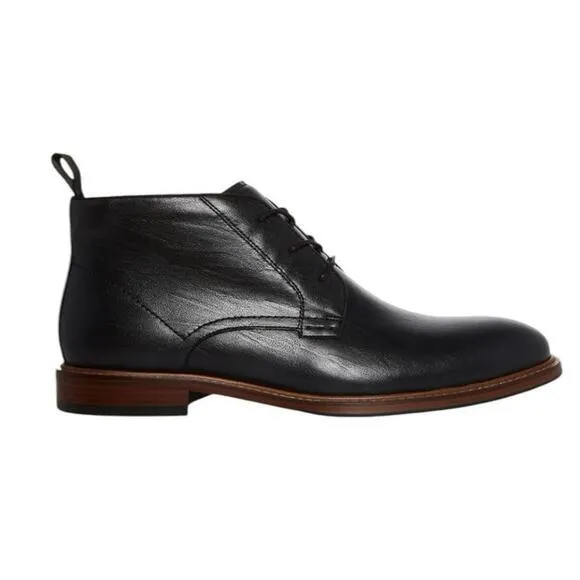 NWOT Steve Madden Men's 8 Chevy Chukka Boot Men Black &amp; Brown Lace Up Dress Boot