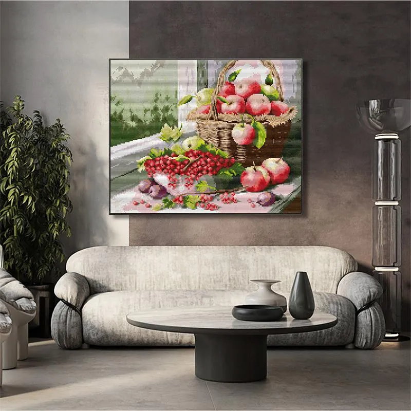 Oil Painting Apple and Cherry stitch cross stitch pattern