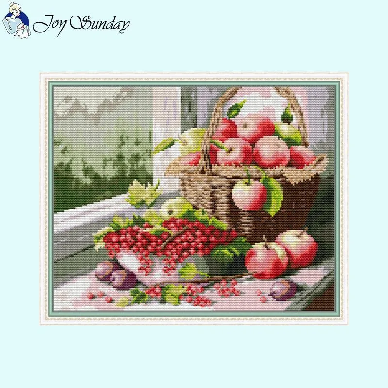 Oil Painting Apple and Cherry stitch cross stitch pattern