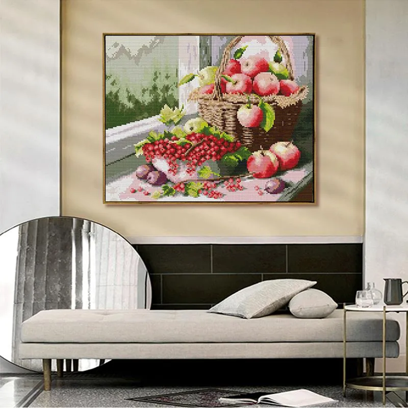 Oil Painting Apple and Cherry stitch cross stitch pattern