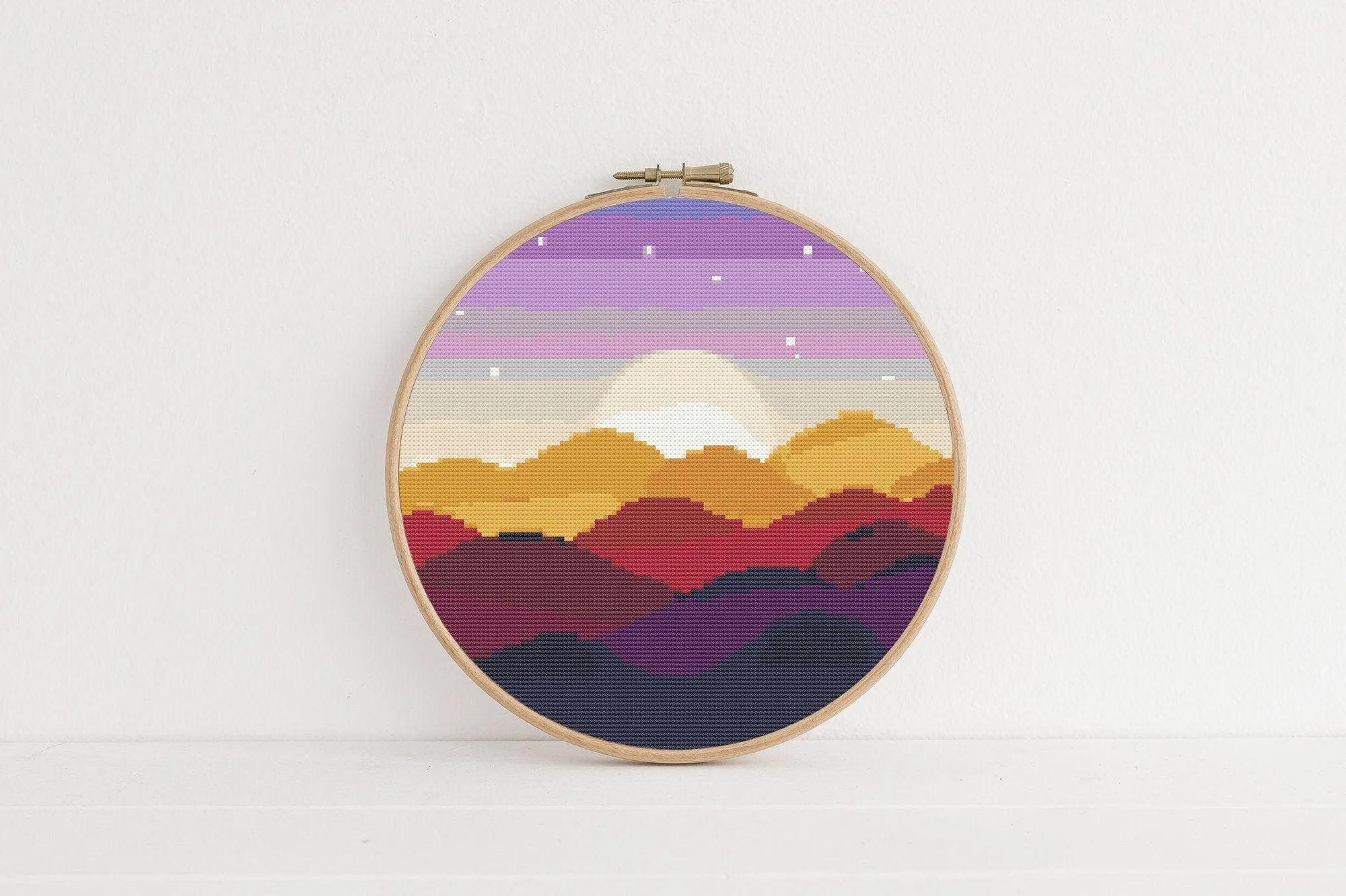 Ombre Mountains Cross Stitch Pattern #683