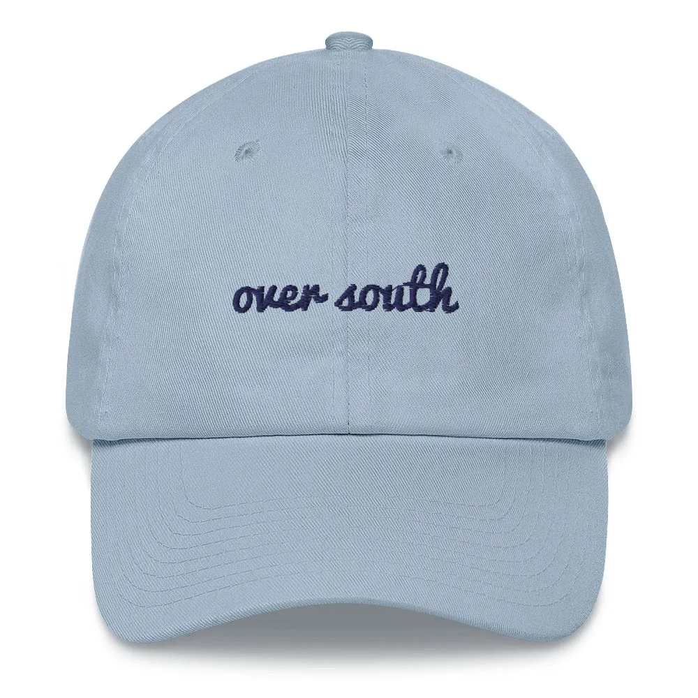 Over South Text Logo (Navy Text) Embroidered Dad Hat