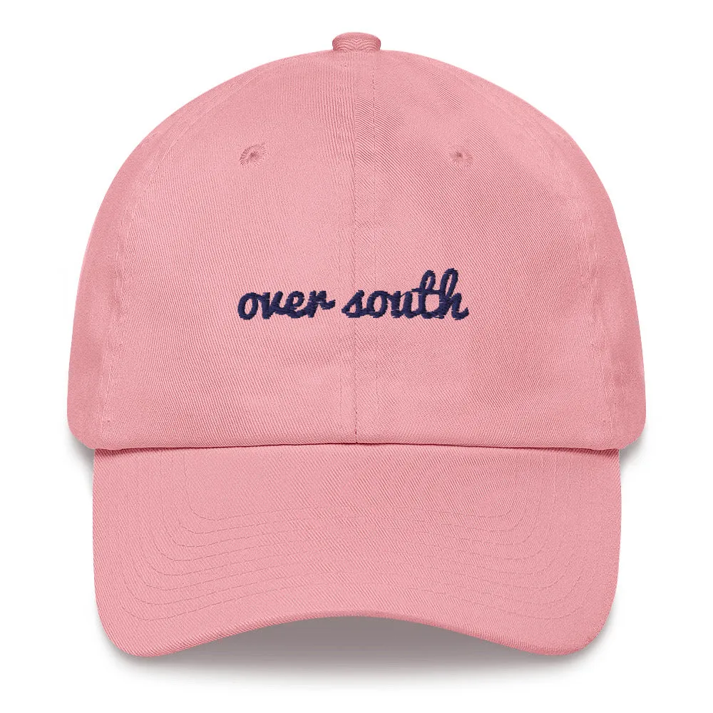 Over South Text Logo (Navy Text) Embroidered Dad Hat