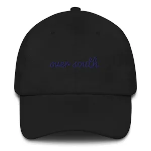 Over South Text Logo (Navy Text) Embroidered Dad Hat