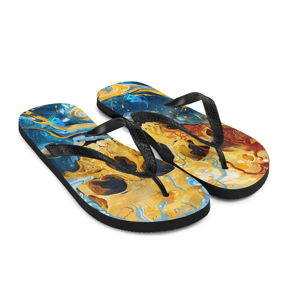 Painted Skull Flip-Flops