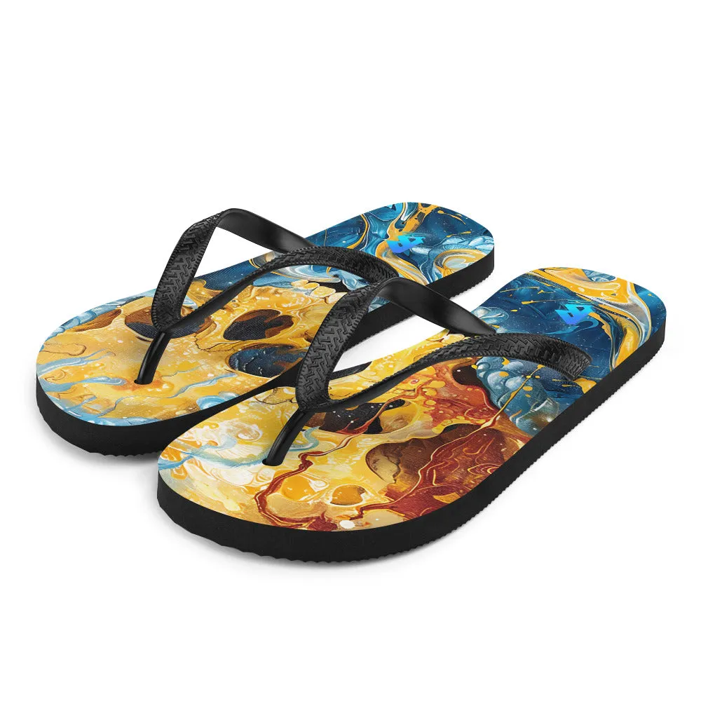 Painted Skull Flip-Flops