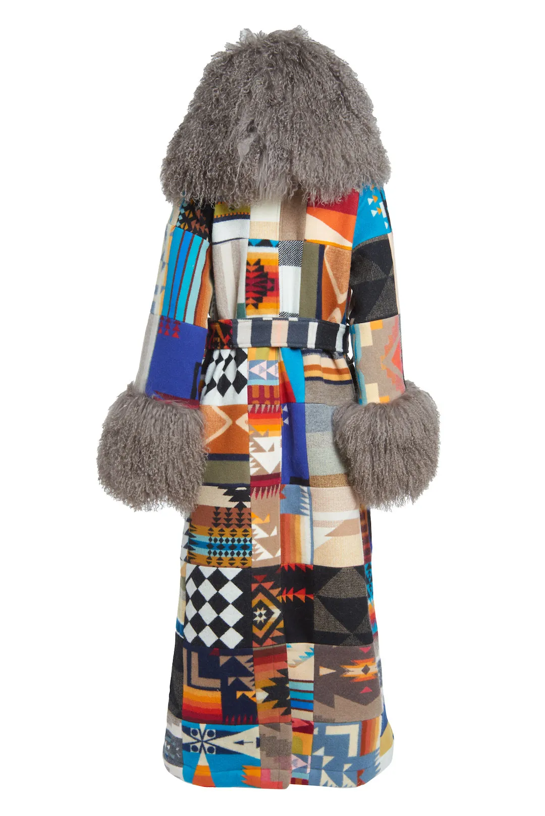Patchwork Shearling Duster