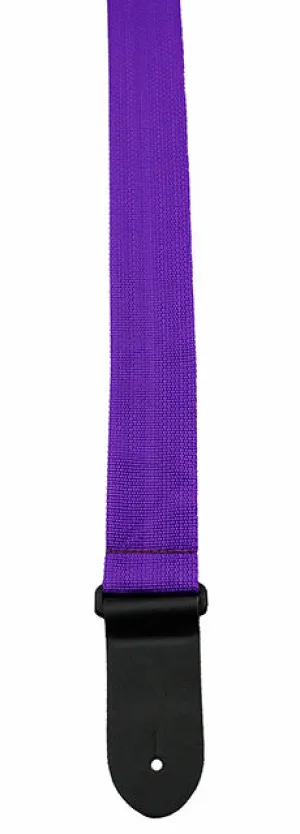 Perris 2" Poly Pro Guitar Strap in Purple with Black Leather ends