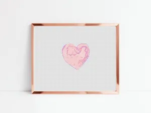Pink Heart Cross Stitch Pattern #786